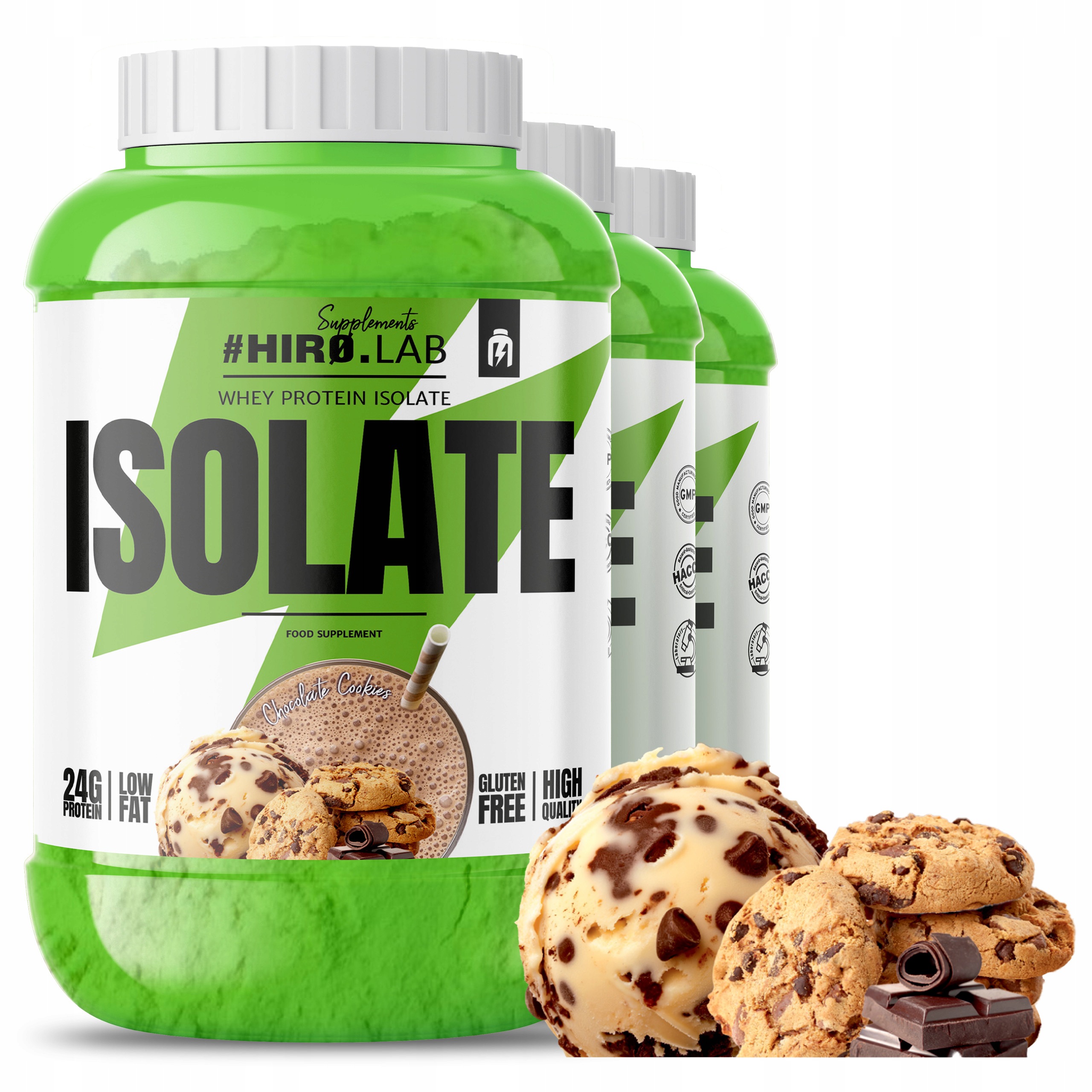 3x Protein Wpi Whey Protein Isolate Doplněk Stravy Izolát 1800 g Čokoláda sušenka