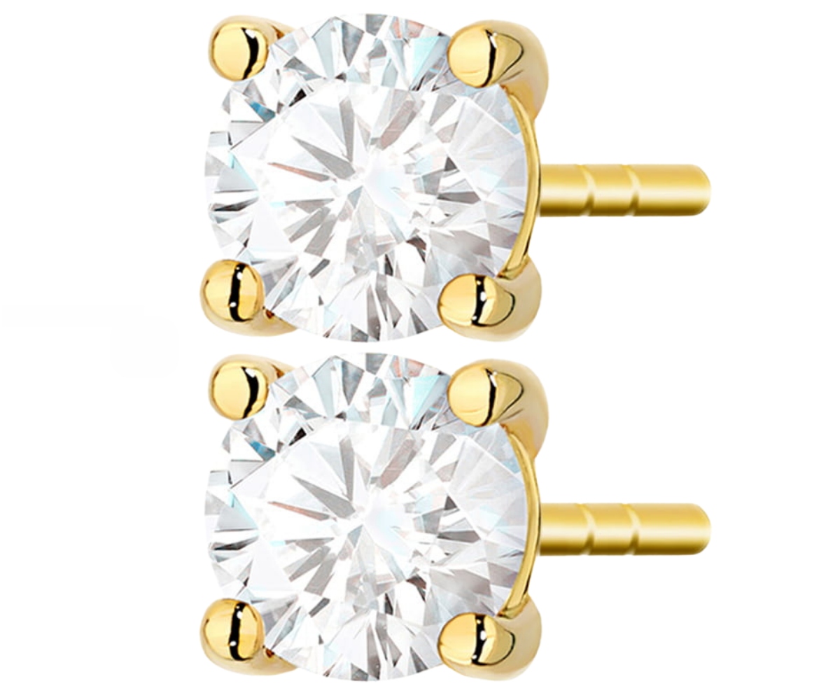 Kolczyki Z Żółtego Złota 14K Z Brylantami 0,80 Ct Sztyfty
