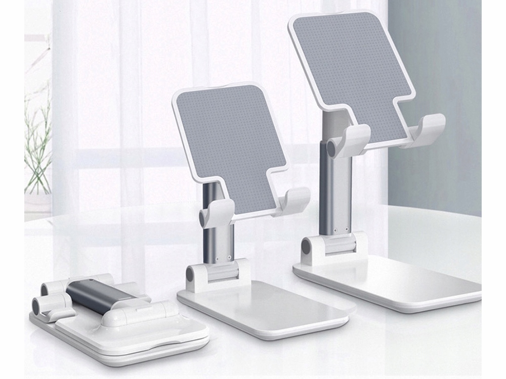 PODSTAWKA STOJAK NA TELEFON TABLET SMARTFONE UCHWYT SKŁADANY REGULOWANY Kolor biały