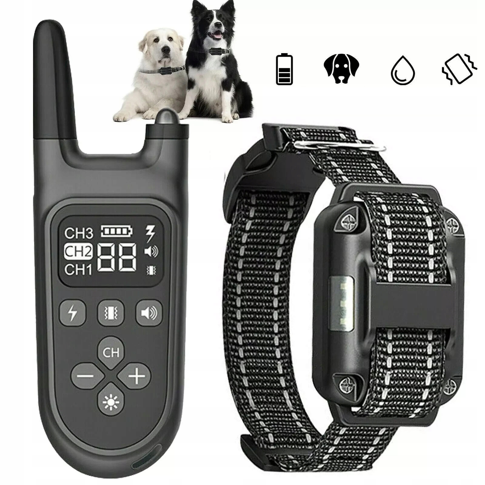 Levně Elektrický výcvikový obojek pro psa 800M s dálkovým ovládáním pro malého i velkého psa