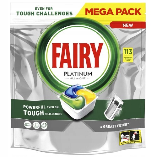 Levně Fairy Platinum Citron Kapsle do myčky 113 XXL Ochrana Proti Vodnímu Kameni