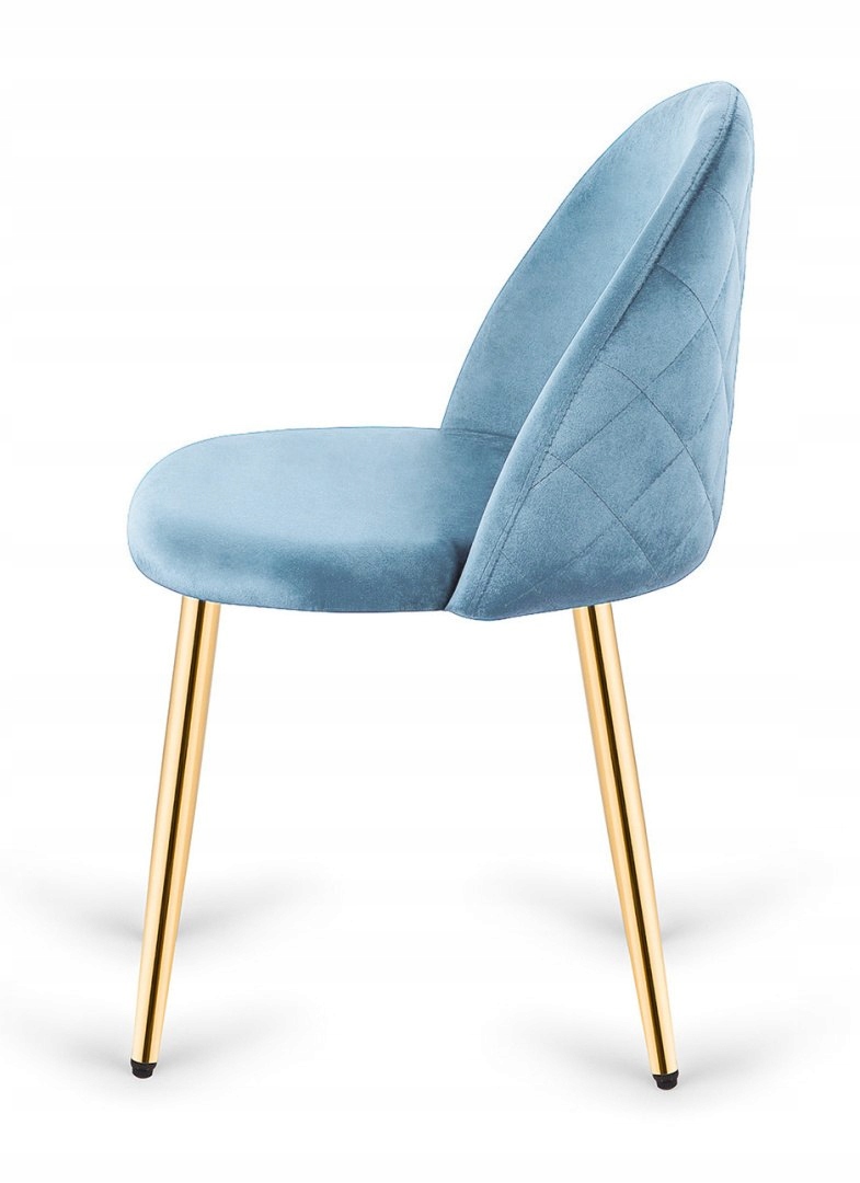 Čalouněná židle Gloria Light Blue Velvet Gold Lugano