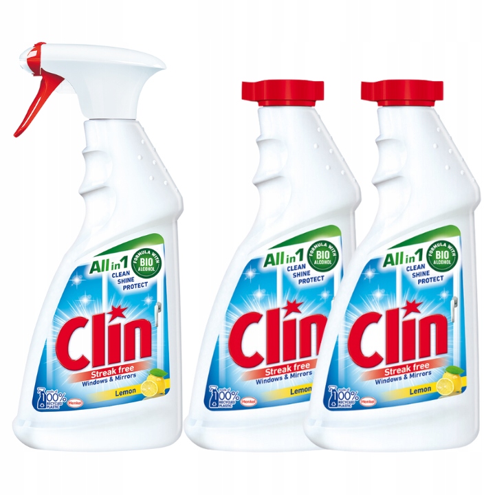 

Clin Płyn do Mycia Szyb Lemon 500ml 2x Zapas