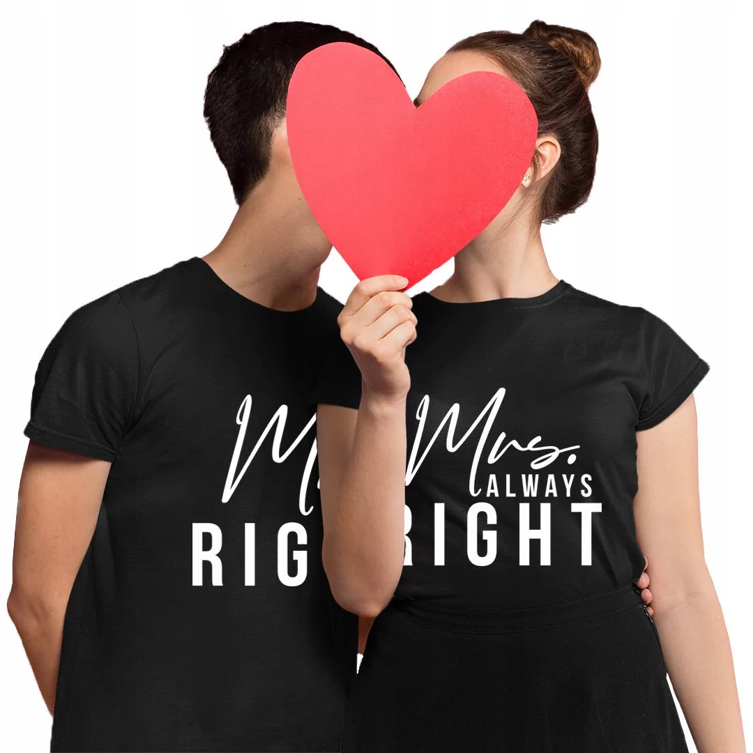 

Zestaw koszulki dla par Mr Right Mrs Always Right