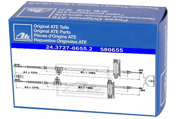 24.3727-0655.2 - Трос ручного гальма ATE для FORD FOCUS і