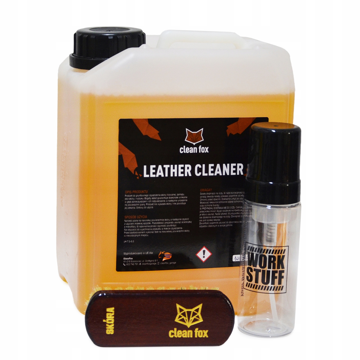 CleanFox Leather Cleaner od skor 5L zestaw