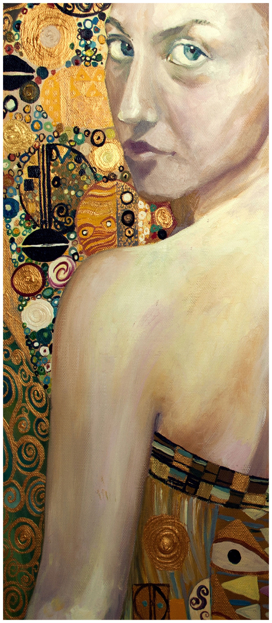Samolepicí Samolepicí Fototapeta Klimt Zlaté ornamenty Barvy 91x211