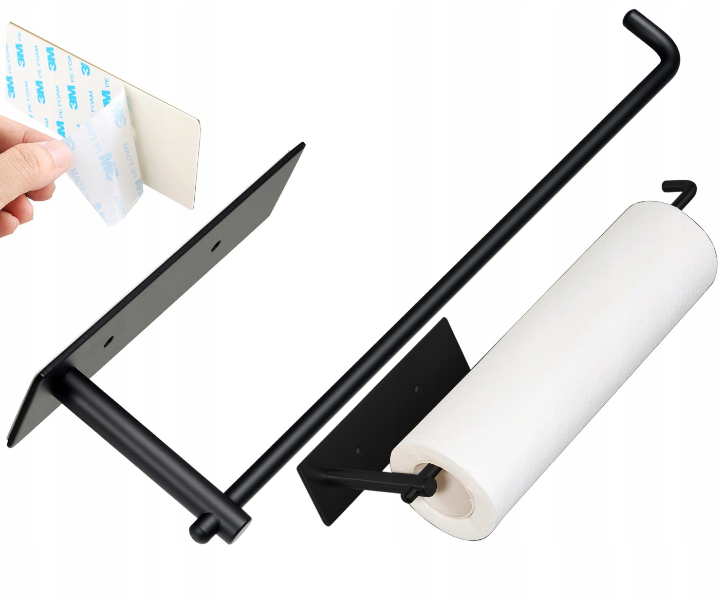 WIESZAK UCHWYT CZARNY RĘCZNIK PAPIEROWY KUCHENNY Kolor czarny