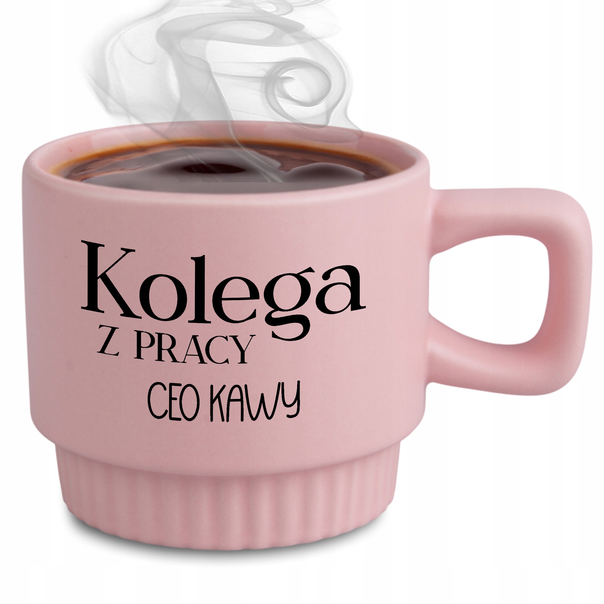 Ryflovaný hrnek Růžový Kolega Práce Ceo Kávy do práce Dárek pro kolegu