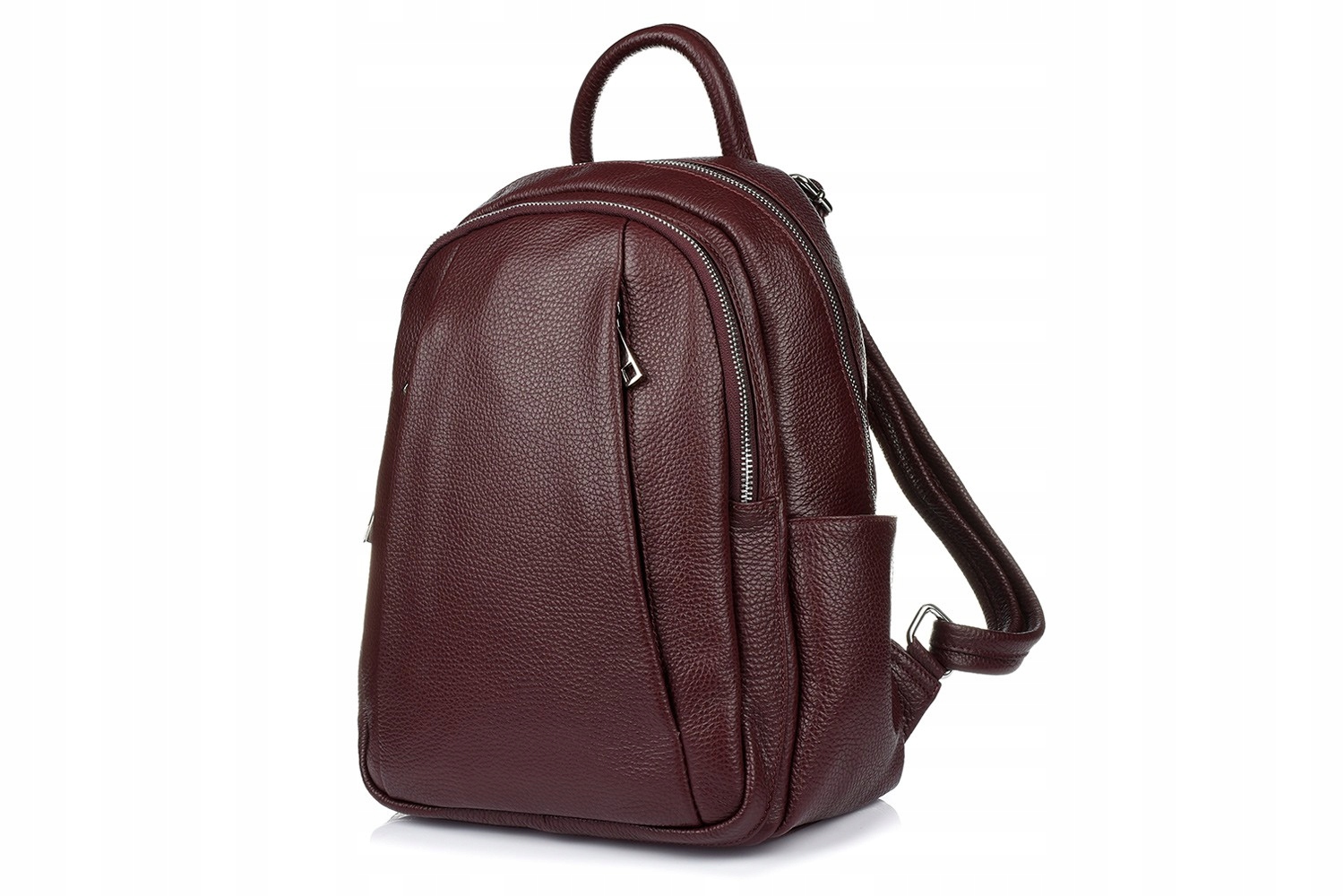 Burgundský italský Batoh A4 pro ženy s mnoha kapsami C79