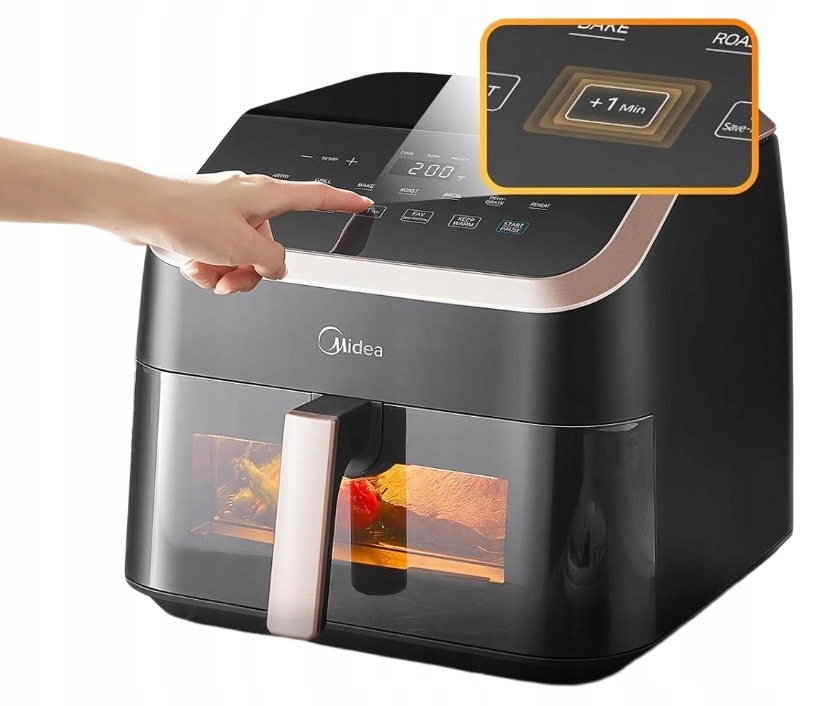 MIDEA Frytkownica Beztłuszczowa XXL 9L 8w1 Grill Pieczenie Dehydratacja — miniatura 11