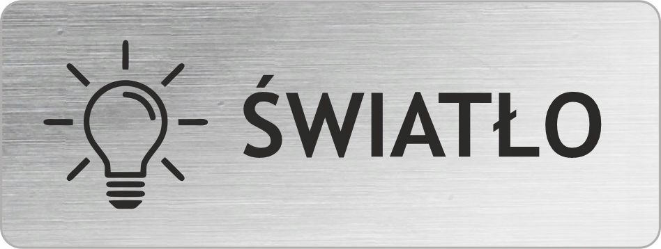 

Światło tabliczka stal Inox 8x3 cm samoprzylepna