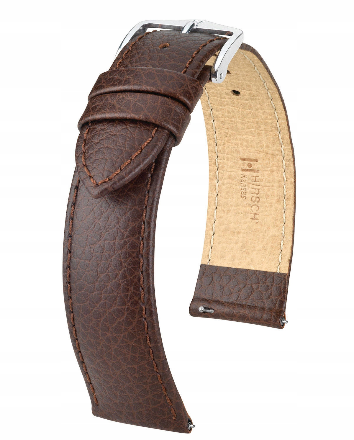 Hnědý Kožený Řemínek Na Chytré Hodinky 22 mm Hirsch Kansas XL