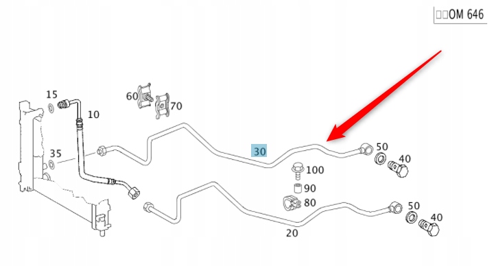 PRZEWÓD OLEJOWY ASB MERCEDES W203 PRAWY