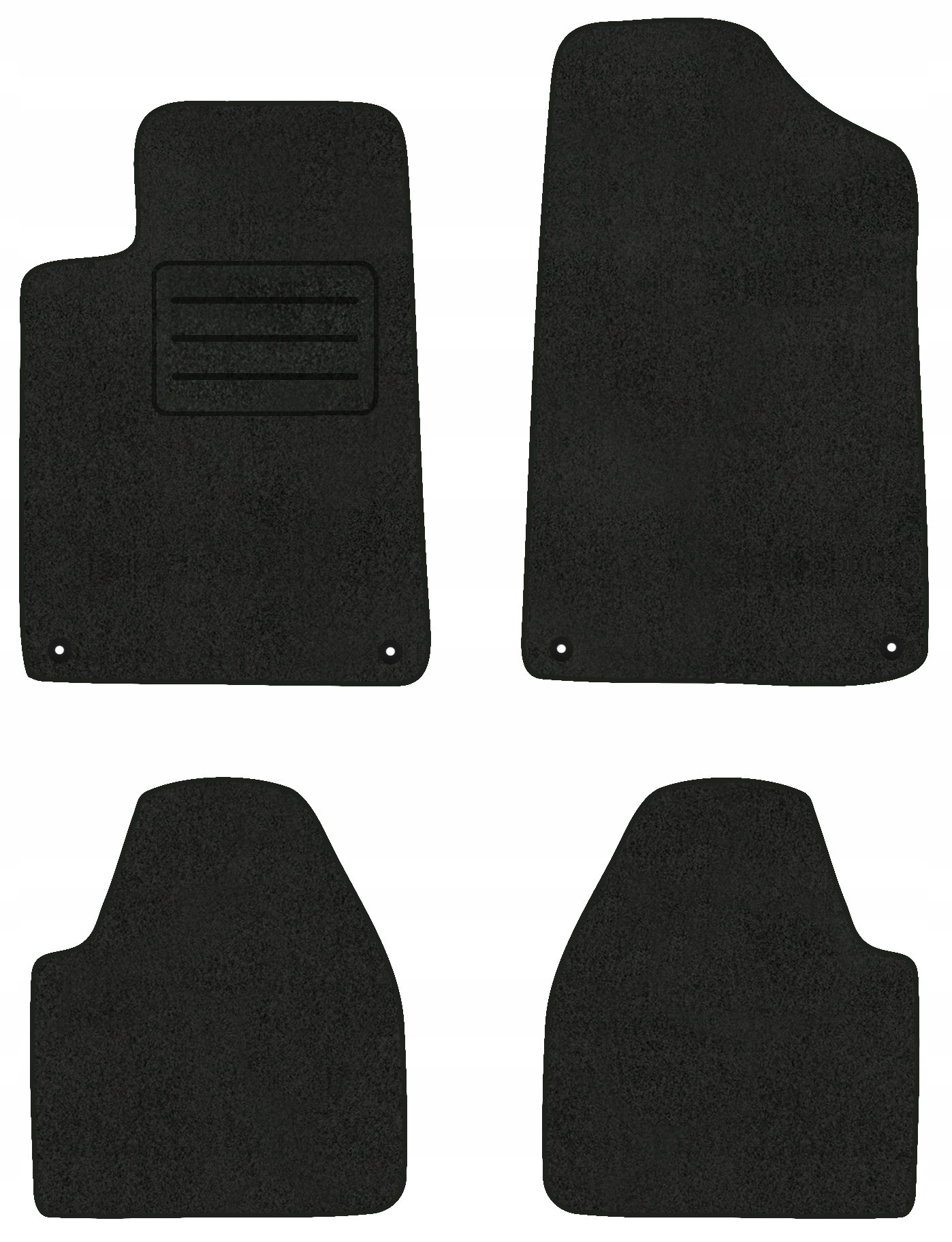 Velurové koberce Lux pro Citroen C6 (2005-2012) Komplet Černé