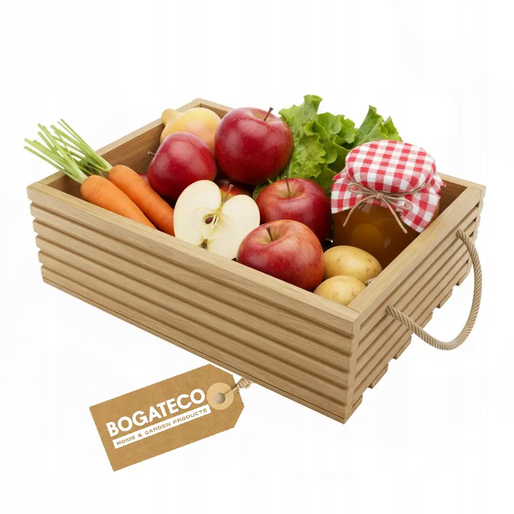 Dřevěná Krabička S Úchytem Pro Skladování 50x35x14,5 cm Světle Hnědá