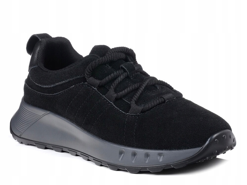 Buty sneakersy damskie sportowe skórzane zamszowe czarne T.Sokolski 235 38