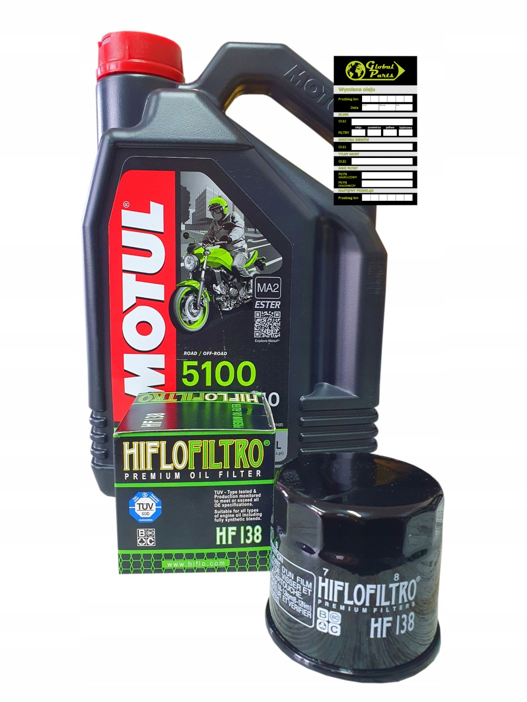

Filtr HF138 Olej Silnikowy 10W40 Motul 5100 4T 4L