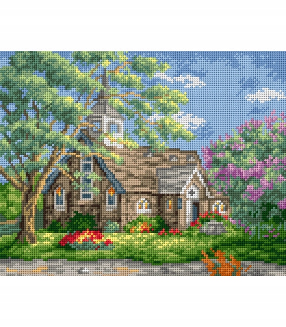 Výšivka křížová sada, kanva+mulina+jehly, 24x30