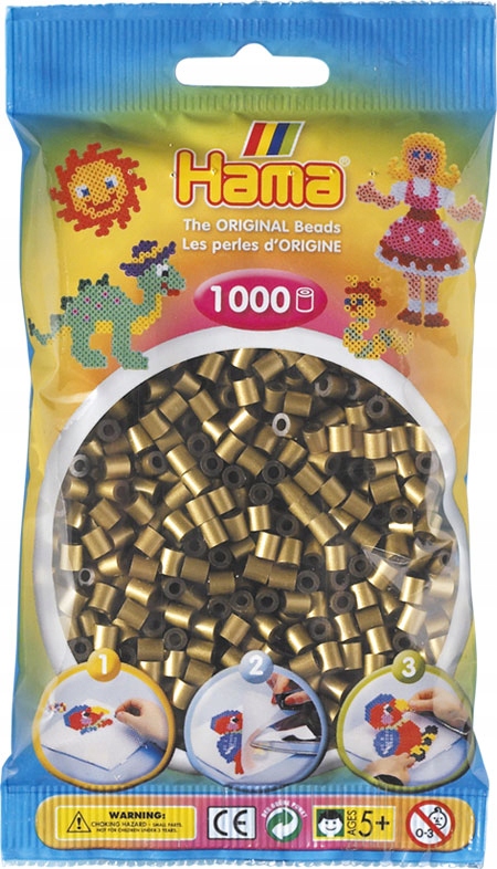 

Koraliki Ciemno Złote 1000 szt Hama MIDI 207-63