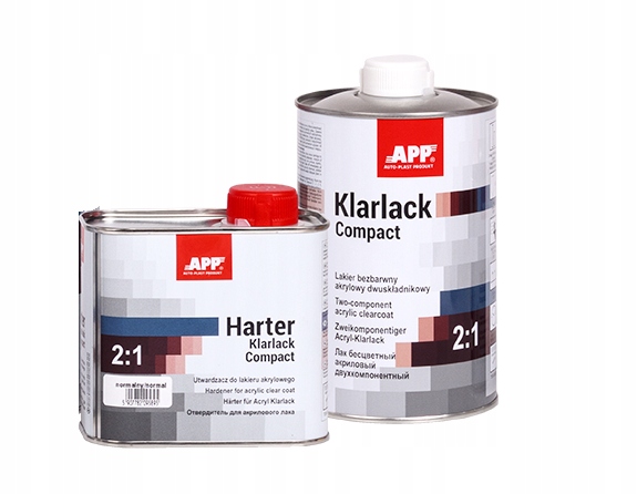 Lakier bezbarwny samochodowy APP Klarlack Compact 2:1 1L + utwardzacz norm.