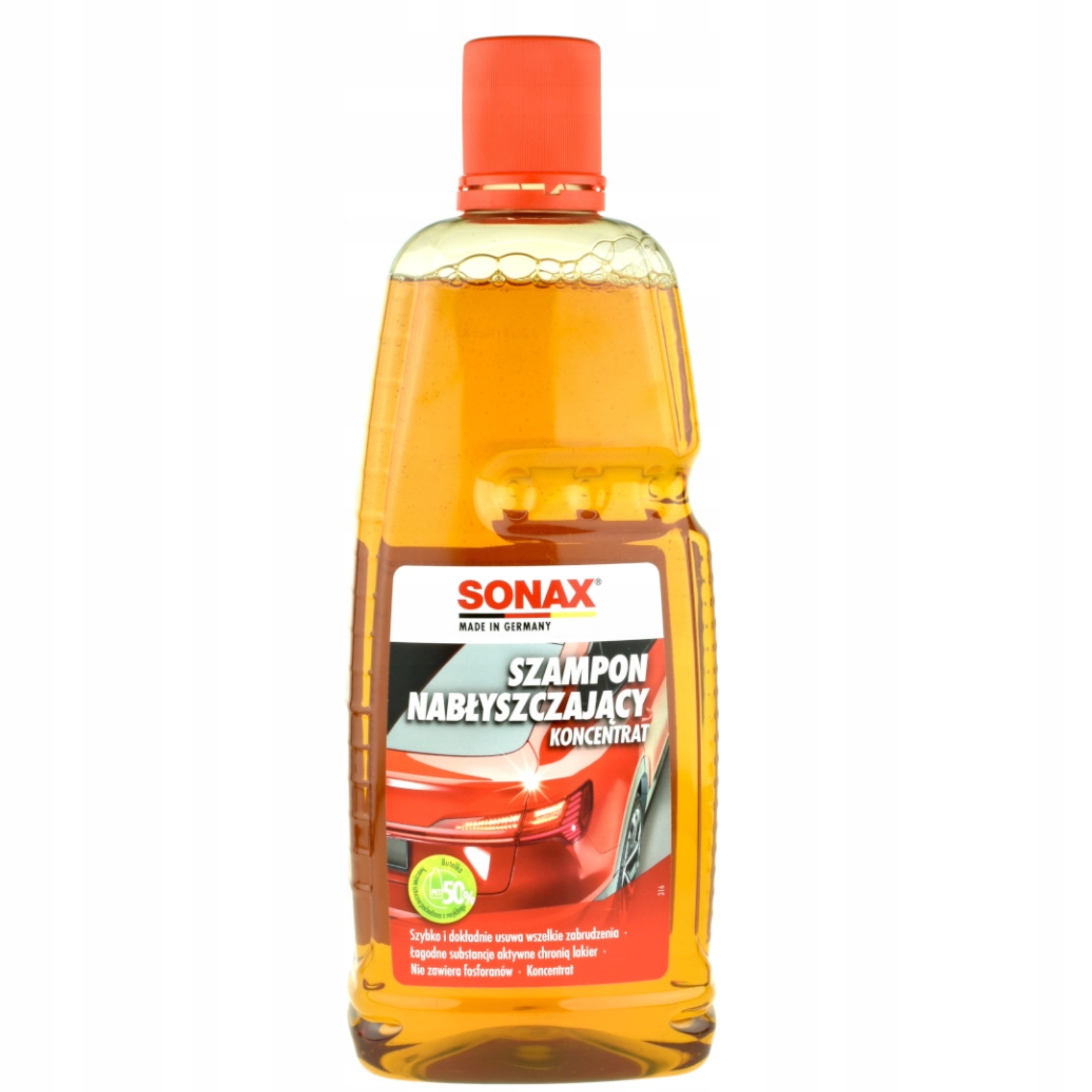Sonax Szampon Nabłyszczający Koncentrat 1000ml 1L Pomarańczowy Wydajny