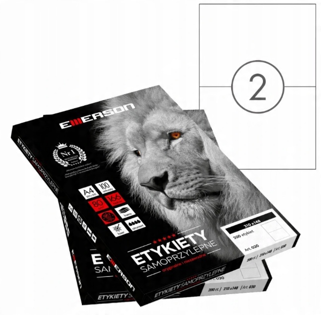 

Etykiety samoprzylepne A4 100 ark Emerson 210x148