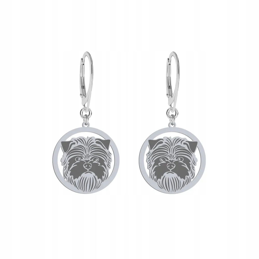 Stříbrné Náušnice se psem Opičí pinč Stříbro 925 na Biglu Šperky Gravírování