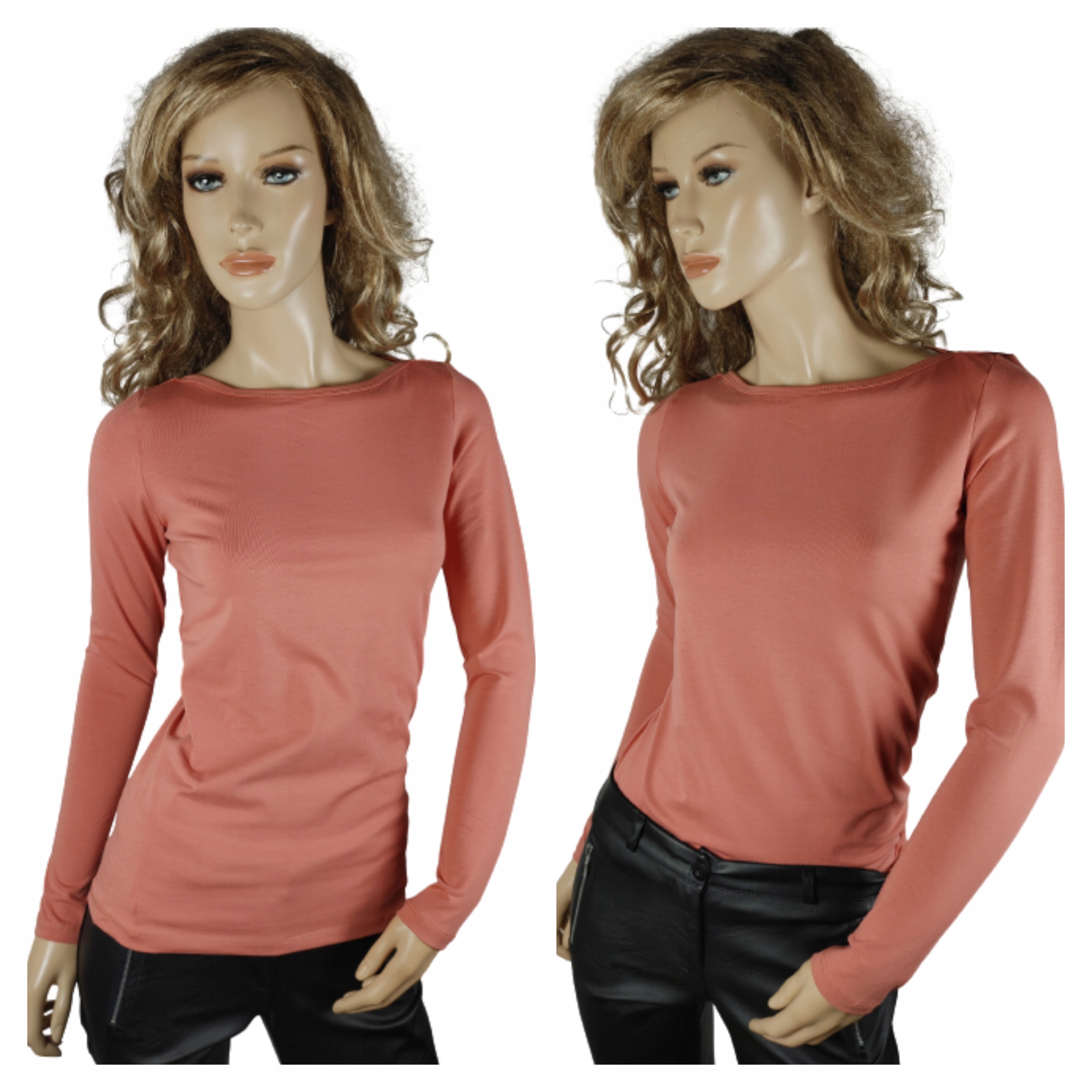 

Gładka Bluzka Latynka łódka długi ręk podkoszulka