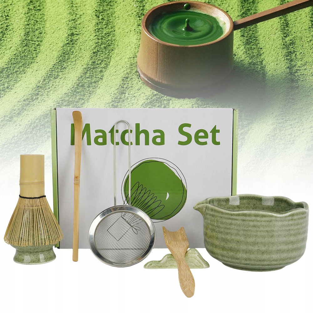 Zestaw do Matchy 7w1 ceramiczny Czarka miotełka łyżeczka do herbaty Matcha