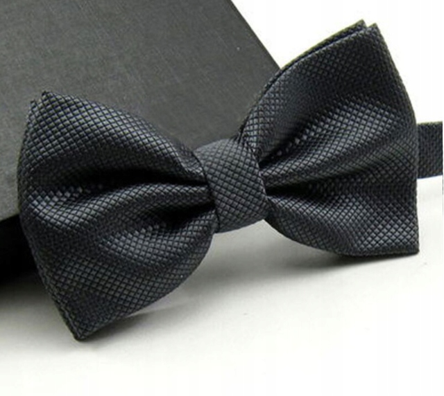 Piękna MUCHA muszka MĘSKA szara/ srebrna