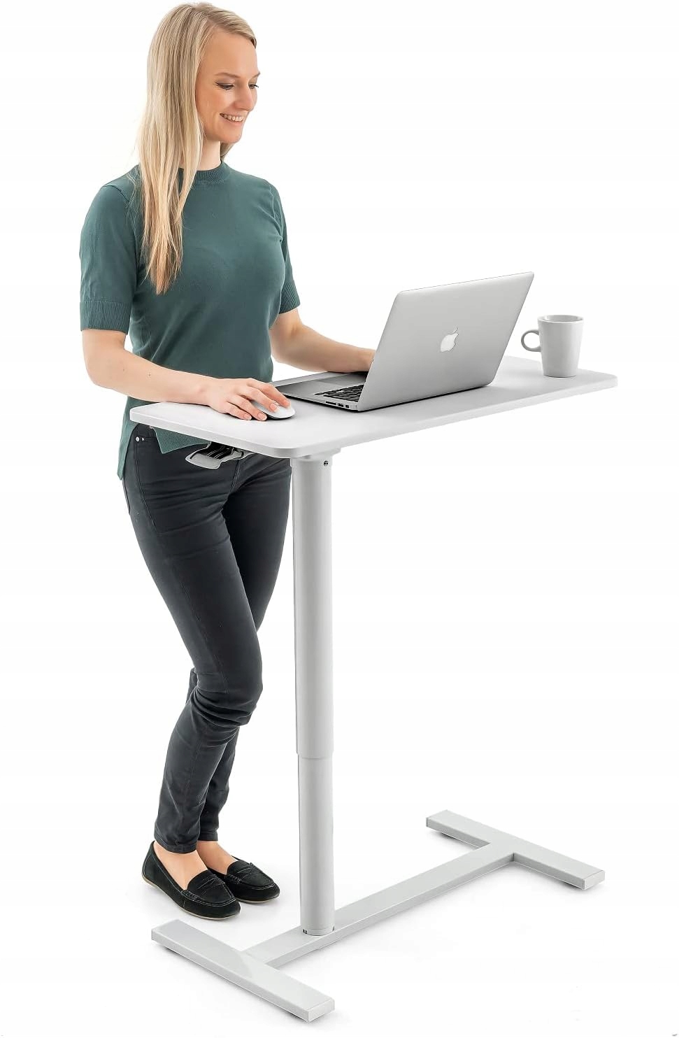 Mobline Nastavitelný Pneumatický Stolek Pod Notebook Na Kolečkách, Bílý