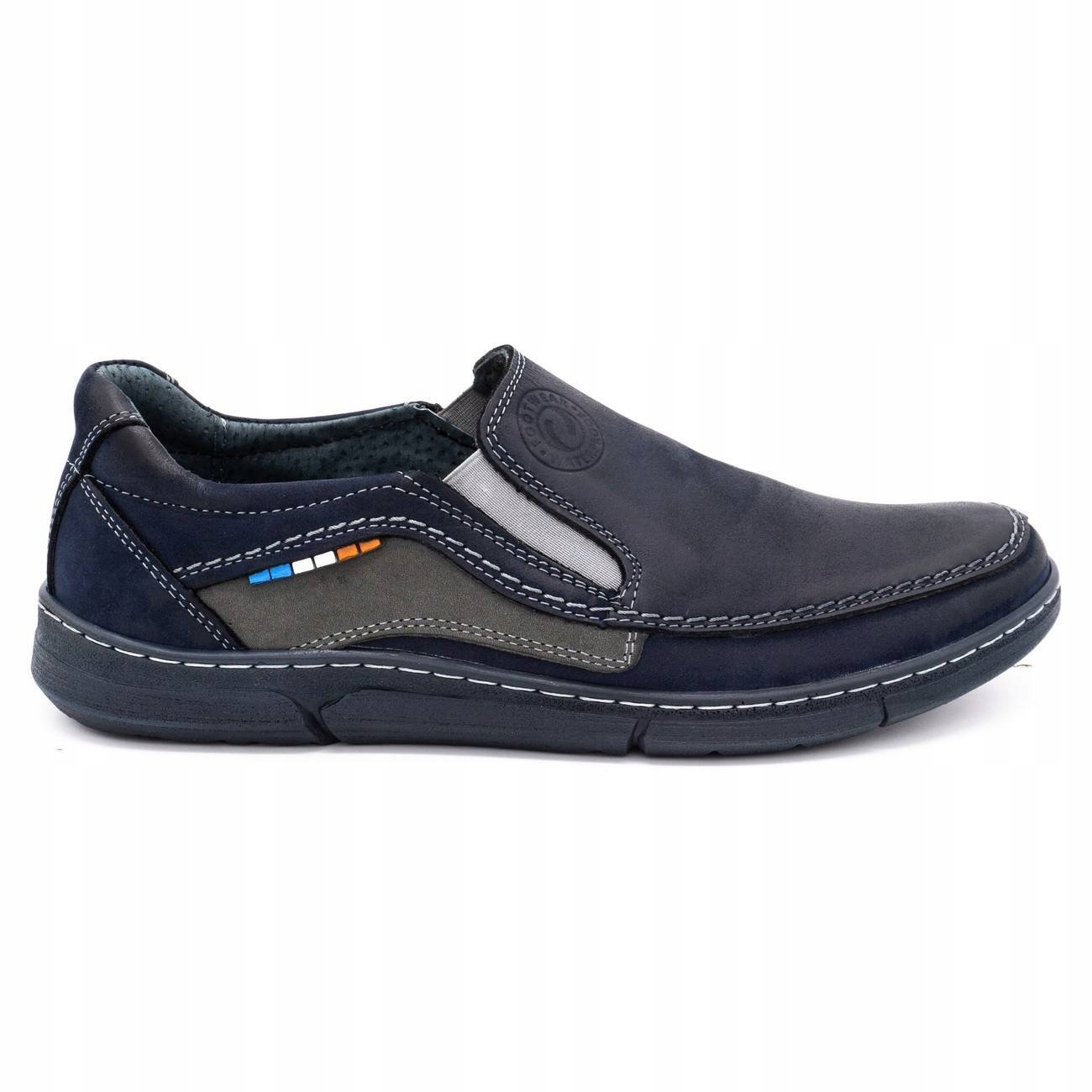 

Buty Męskie Skóra Polskie Casual 283GT Granat 43