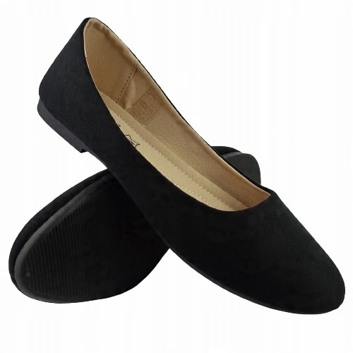 

Buty Baleriny Baletki Damskie Czarne Zamszowe r 40