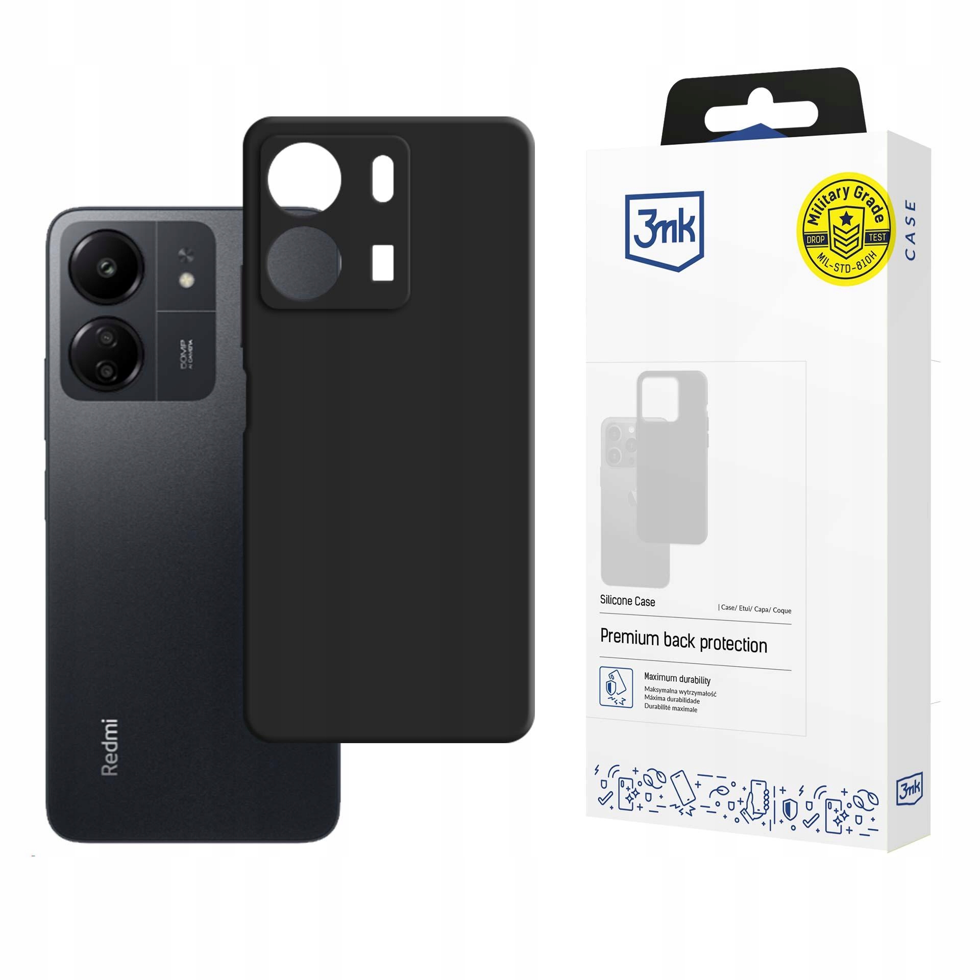 Etui 3mk Silicone Case na Xiaomi Redmi 13C/ Poco C65 czarne 3mk Protection