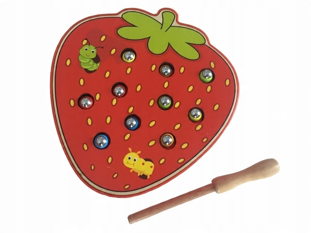 

Montessori gra magnetyczna złap robaczki truskawka