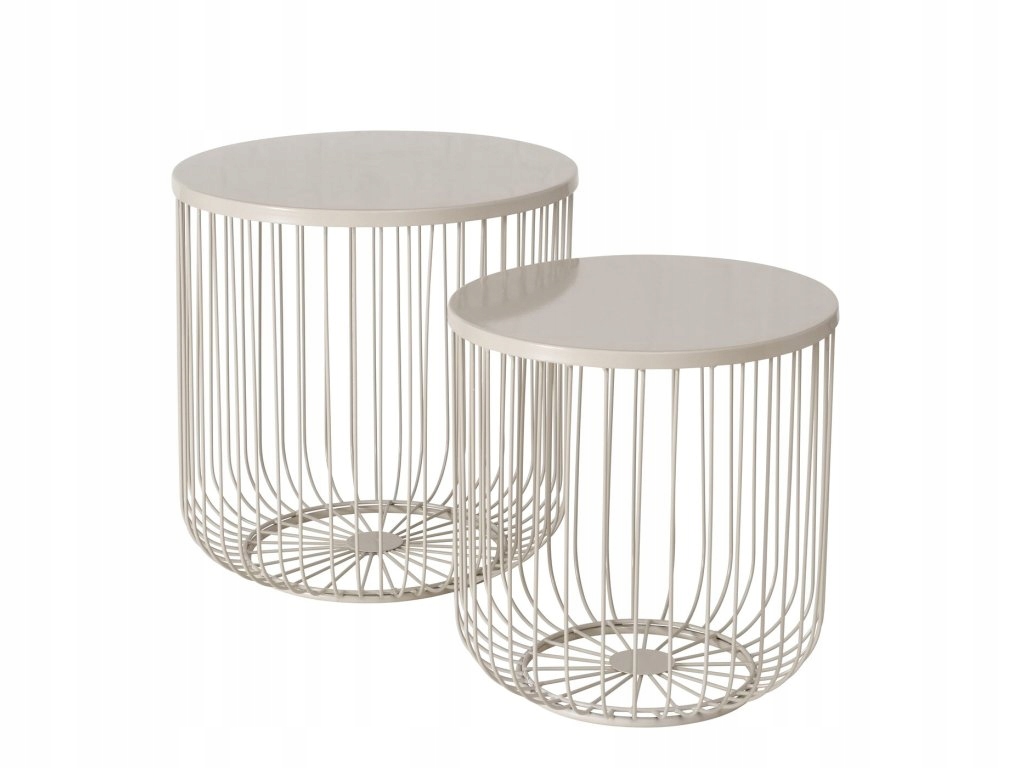 Súprava dvoch odkladacích stolíkov, 41–47 cm, Cindy, béžová farba