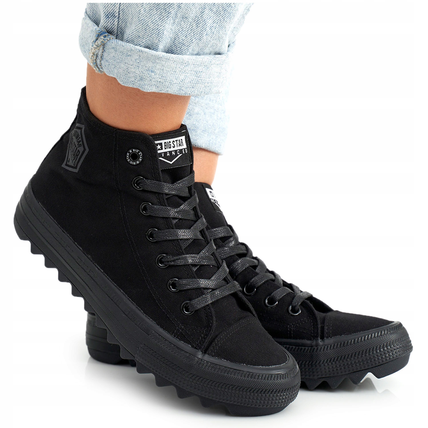 

Damskie Wysokie Trampki Big Star Czarne 38