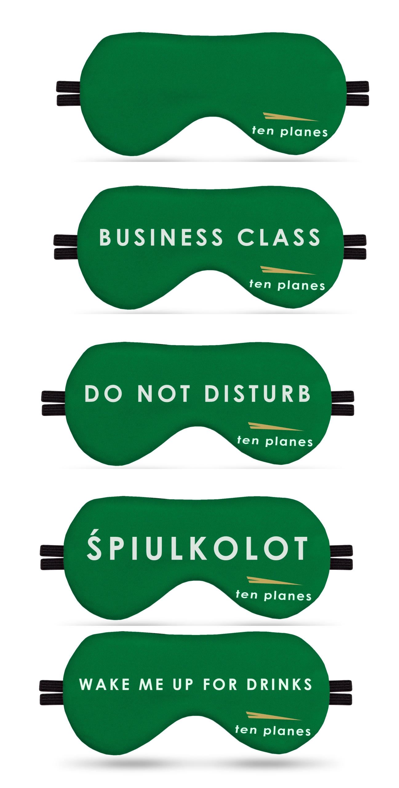 Opaska na oczy zielona Do not disturb Model POMARAŃCZOWA Z NAPISEM