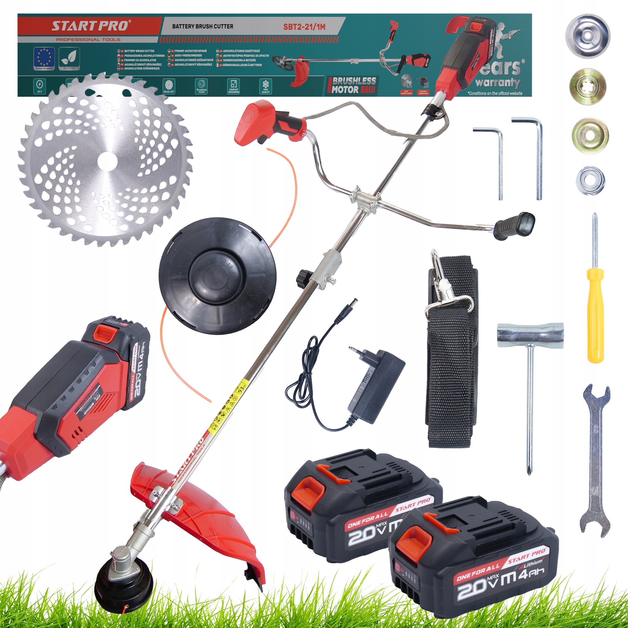 Podkaszarka Akumulatorowa Elektryczna Kosa Wykaszarka Do Trawy 2 Aku