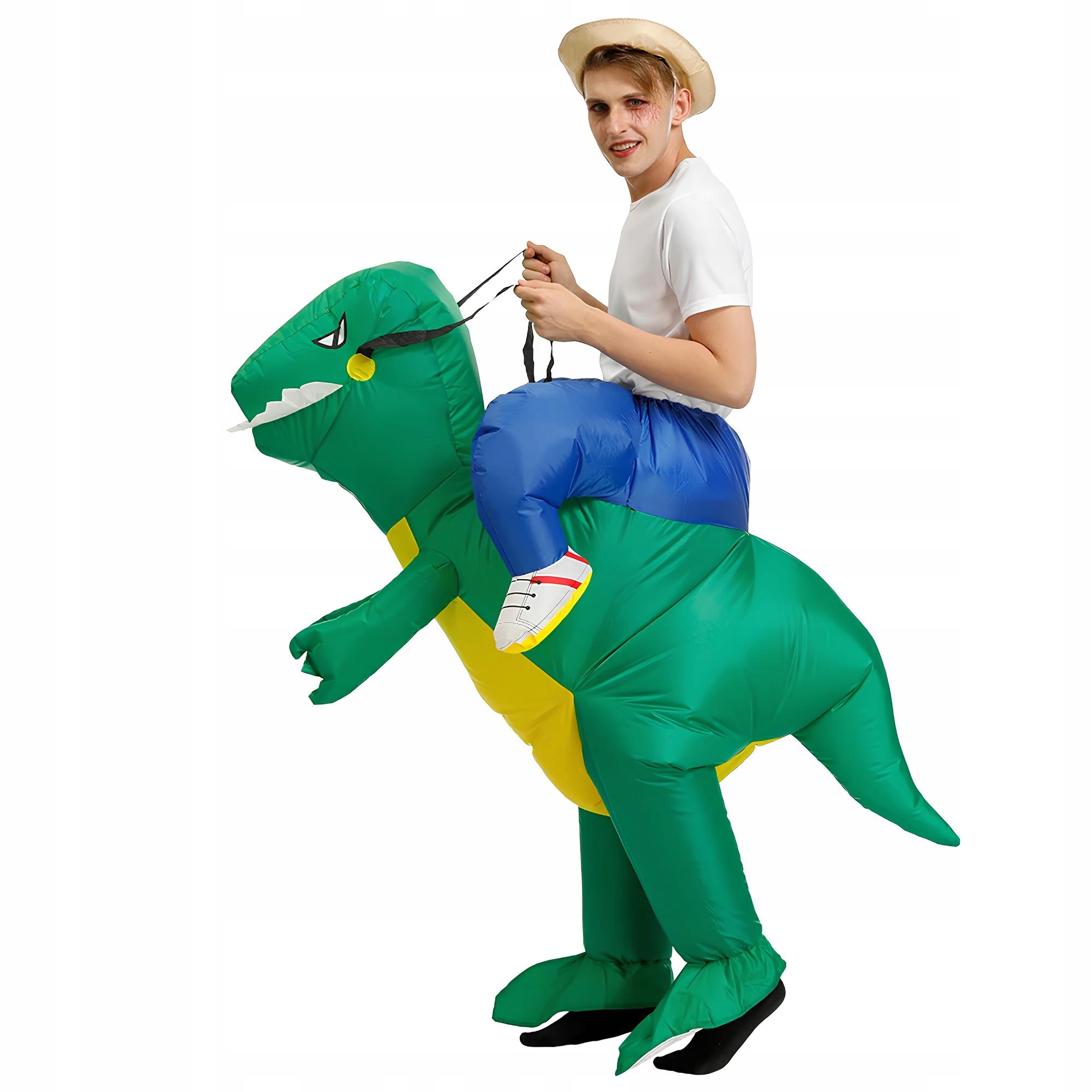 Nafukovací kostým zeleného dinosaura Resteq pro dospělé na cosplay
