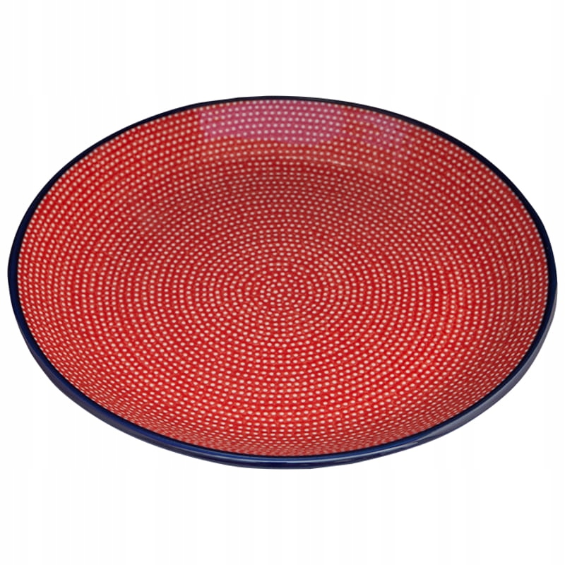 Obedový tanier 27 cm Keramika Umelecká Bolesławiec unikát U9971 Bodky