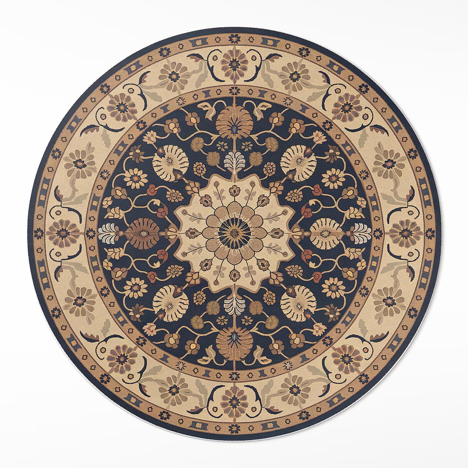 Vinylový okrúhly koberec v modernom štýle Botanická spomienka ⌀ 100 cm