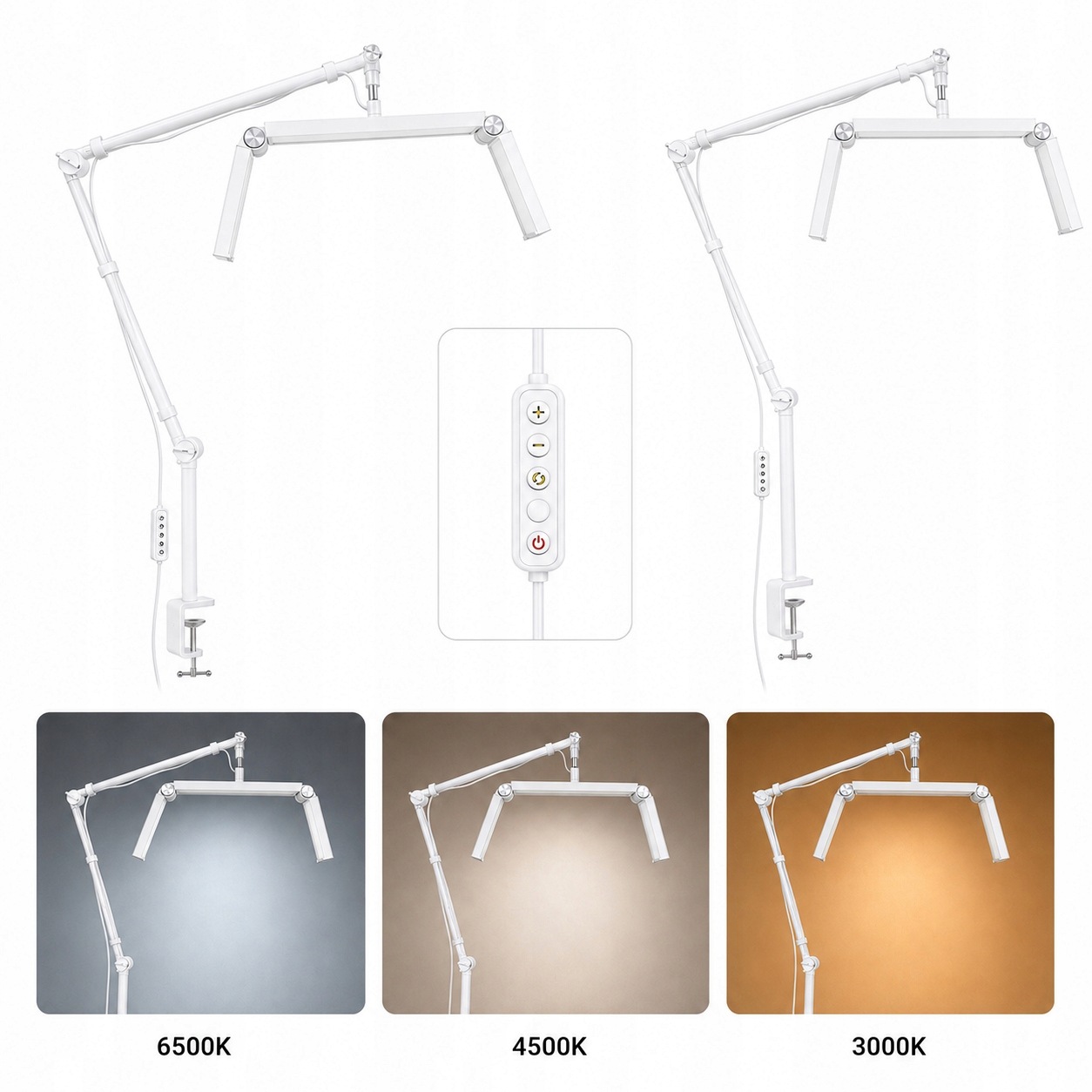 Kosmetická Led lampa Moon Luk 20W pro řasy K Psacímu Stolu Bílá 42 cm