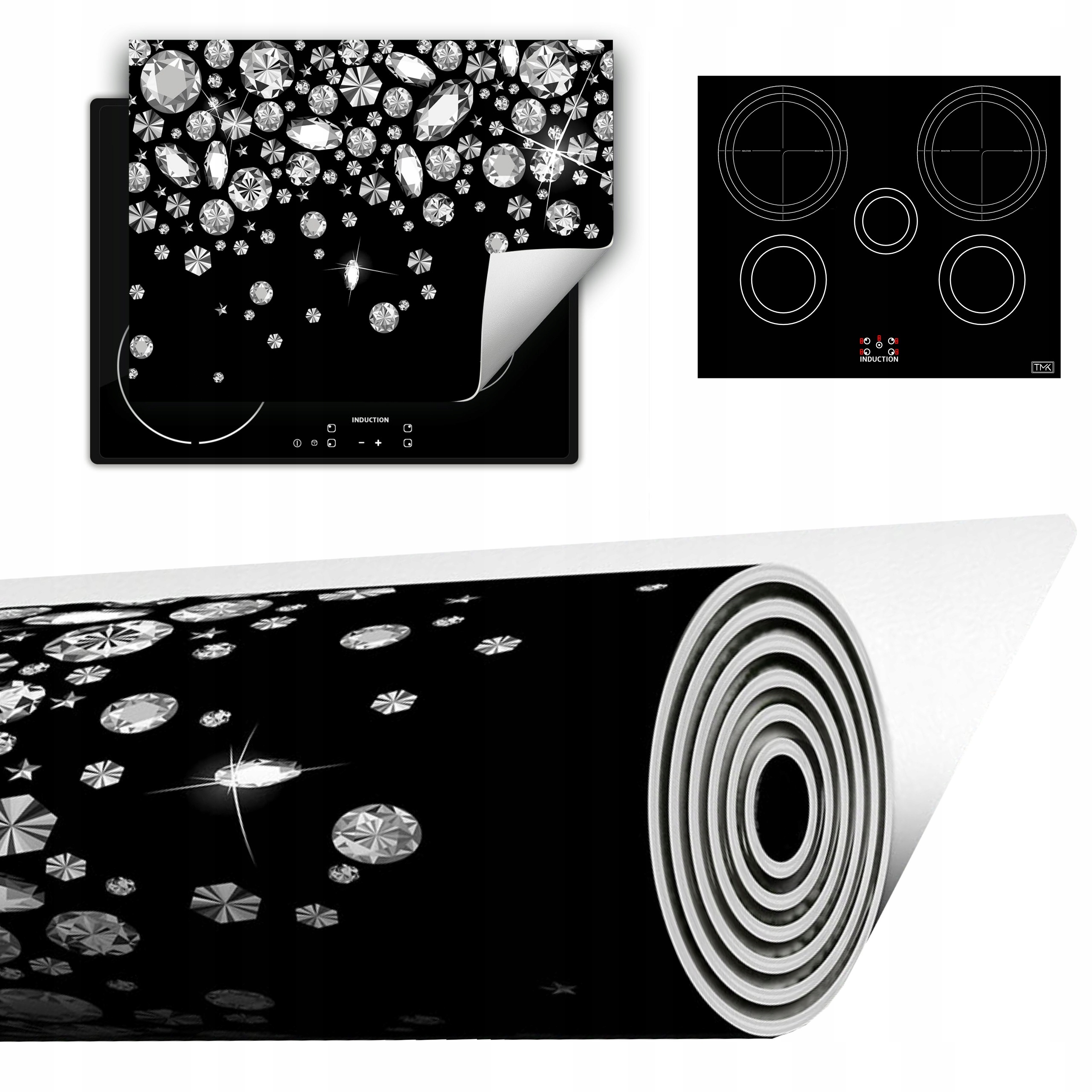 Vinylová Podložka Do Kuchyně Více Místa 70x52 černá diamanty
