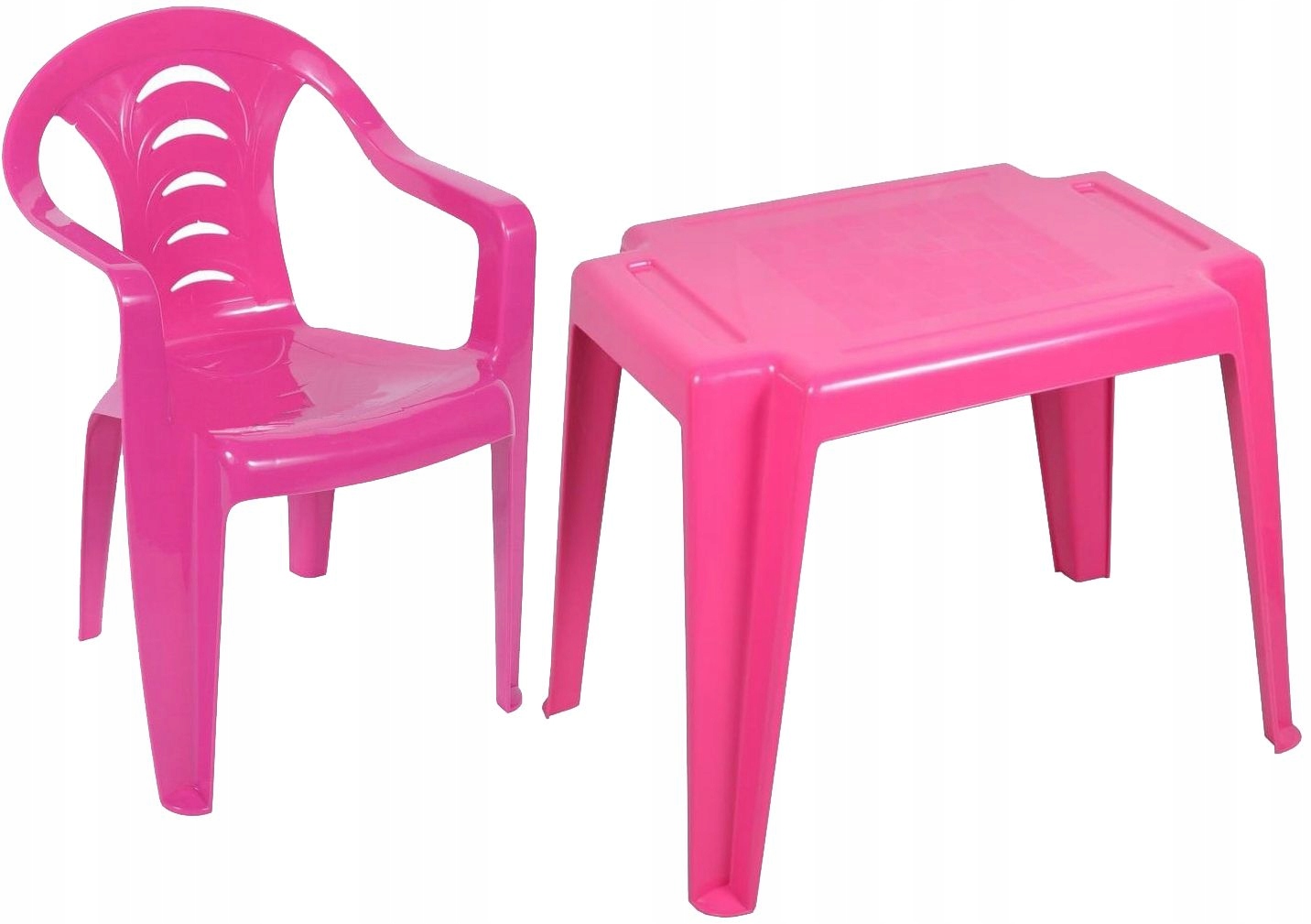 RÓŻOWY ZESTAW MEBLI DLA DZIECI KRZESŁO STÓŁ 1+1
