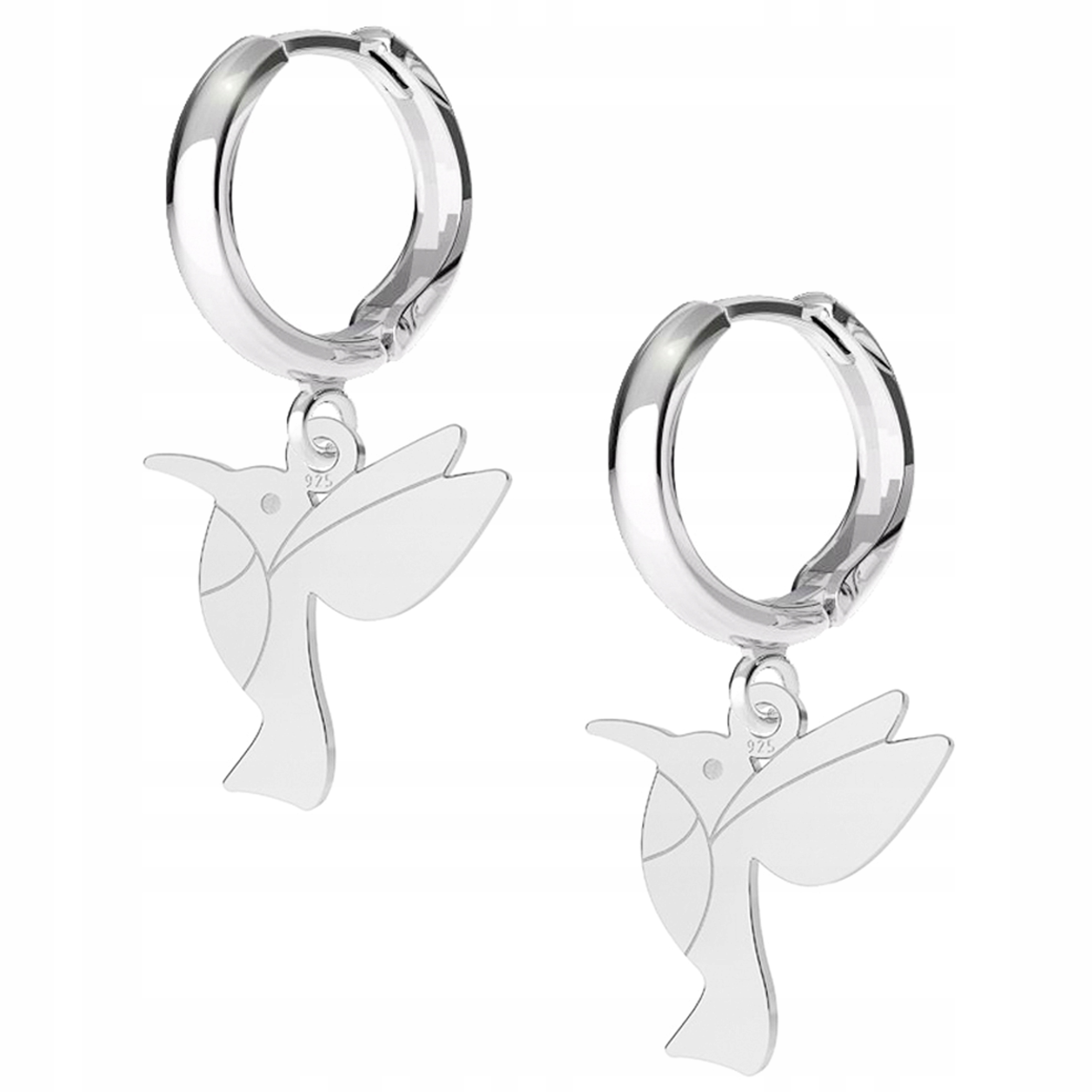 Stříbrné náušnice Kolibřík Pták 925