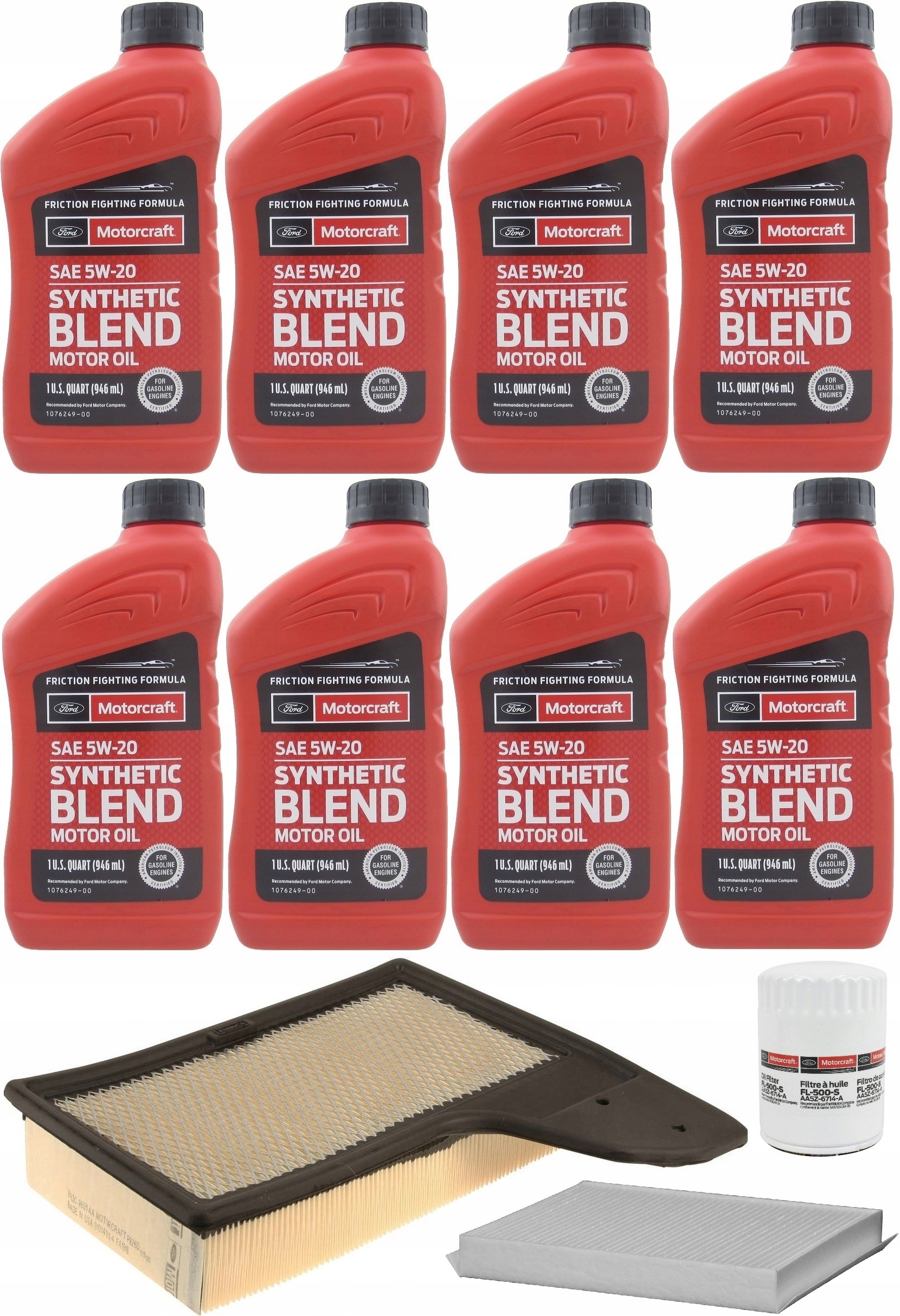 MOTORCRAFT 5W20 7,6L + FILTRY MUSTANG 5,0 15-2017