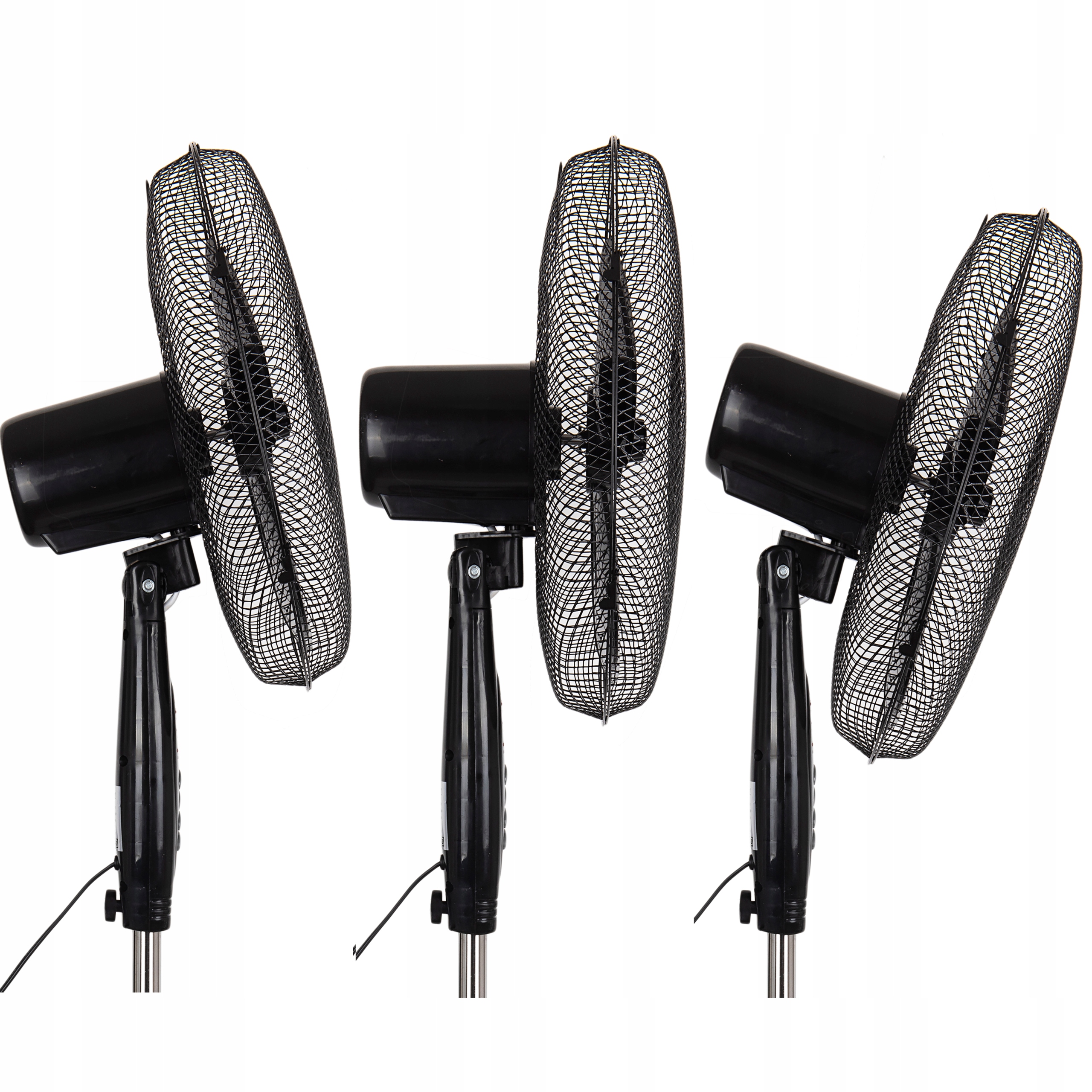 MOCNY WENTYLATOR STOJĄCY PODŁOGOWY WIATRAK REGULOWANY OBROTOWY TIMER PILOT Kolor dominujący czarny