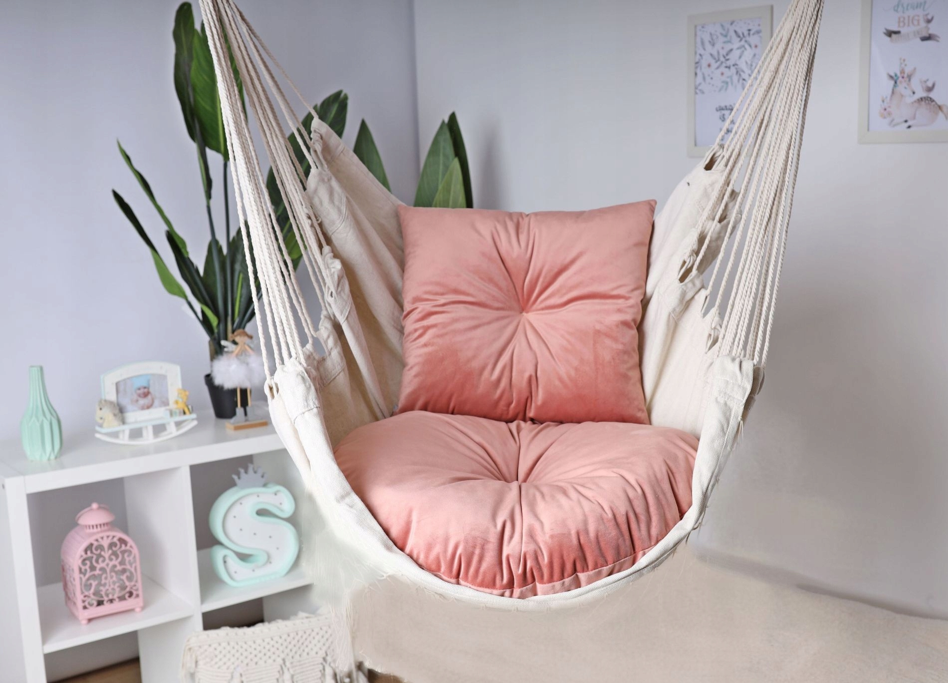 Fotel Wiszący Hamak Krzesło Brazyli+PODUCHY/kolory Średnica/szerokość podstawy 90 cm